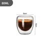 2-6 STK 80 ml doppelschichtige Isolierglastasse aus Borosilikatglas Kaffee-/Milchbecher Teetasse Restaurant Haushaltstrinkgeschirr Geschenk