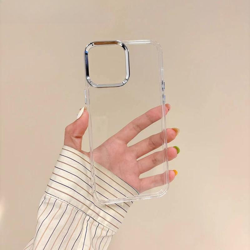 

Подходит для Apple 16 Прозрачный чехол для мобильного телефона Гальванизированная рамка Iphone15Promax Защитный чехол Простой 13/14 iPhone6plus