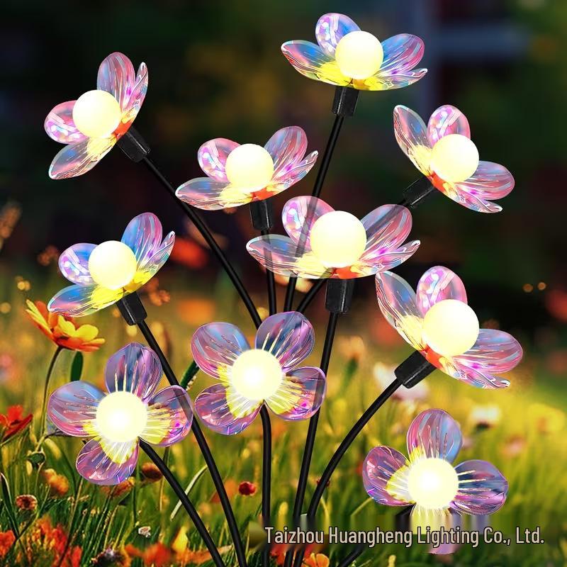 Solar Fiber Optic Butterfly Flower Colorful Garden Lamp - Outdoor Courtyard Decorative Landscape Lighting