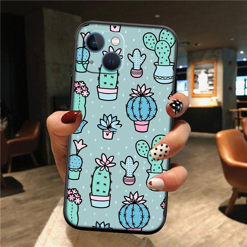 IK74 Watercolour Cacti Phone Case for Samsung Galaxy A11 A12 A13 A15 A52S A53 A55 A56 A70 A71 A72 A73 F06 F16 F56 S10 Plus S10e