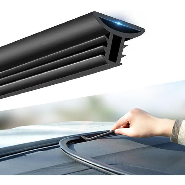 5.24Ft Car Windshield Trim Seal Strip for Dashboard - Dust & Soundproofing Rubber Seal Strip for Comfortable Driving - Universal Cuttable Automotive