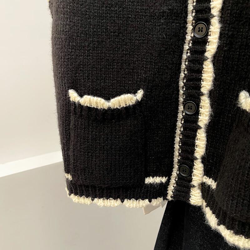 TonLion Women's Little Fragrance Contrast Edge Cardigan Vest