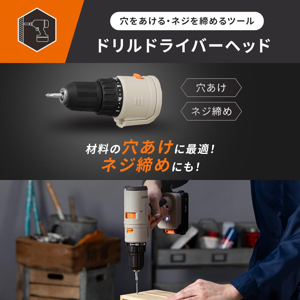 Iris Ohyama Multi-Gear Rechargeable Drill Driver Set, 18V, JM18DRS, Sand Beige