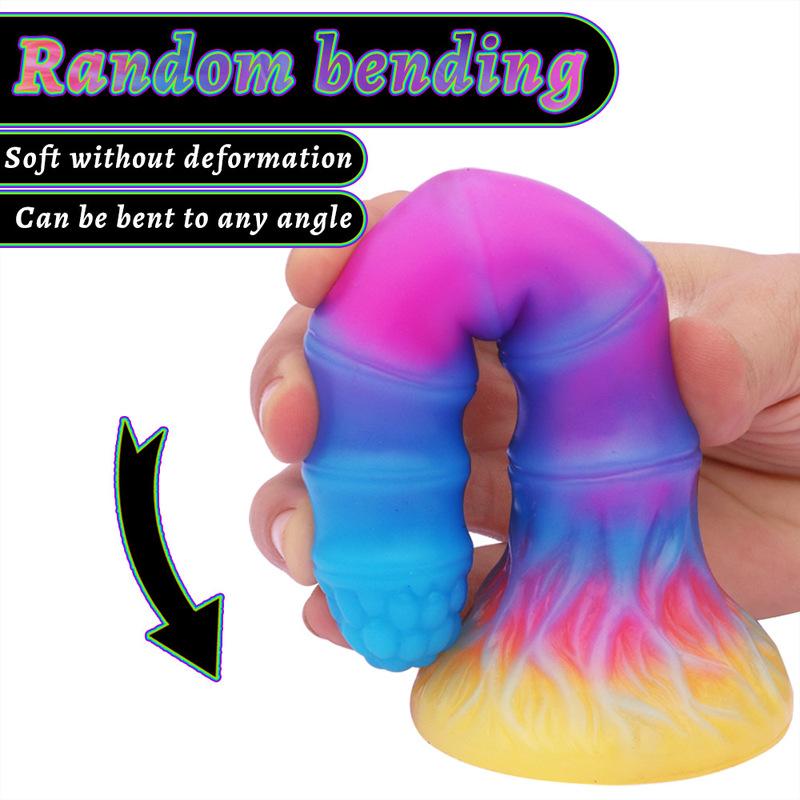 Realistic Night Glowing Anal Plug Luminous Monster Dragon Dildo for Women Men Butt Plug Sexy Dog Shape Sex Toy for Couples
