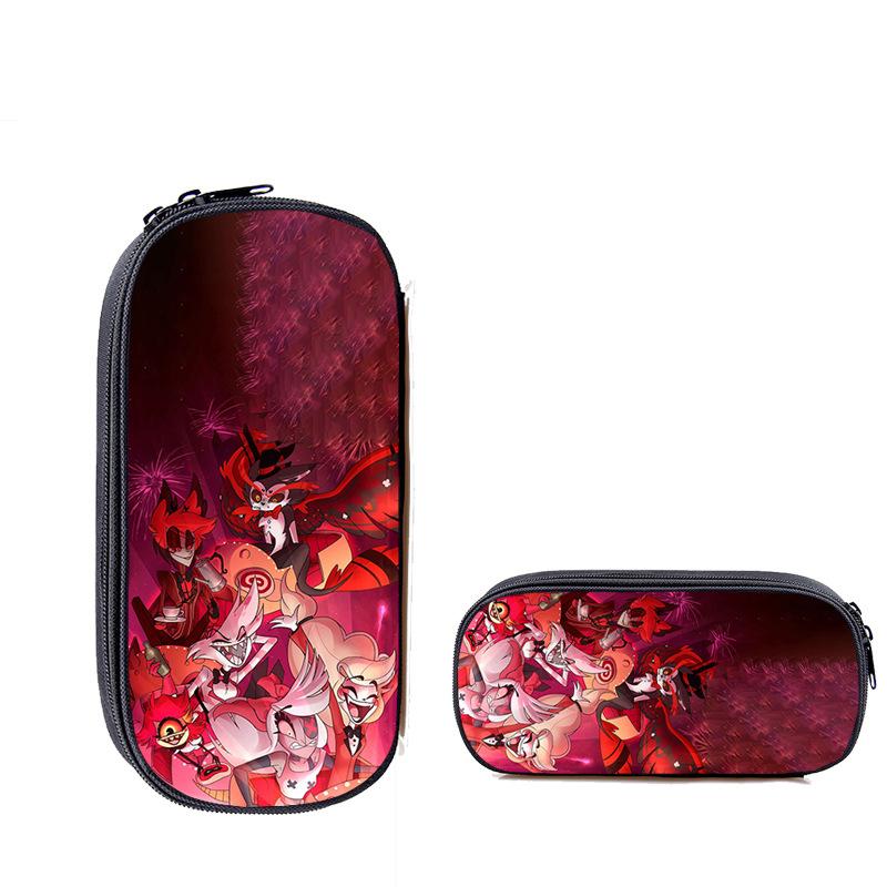 Hell Inn Printed Full-color Single-layer Pencil Bag, Zipper Stationery Bag for Primary and Secondary School Students