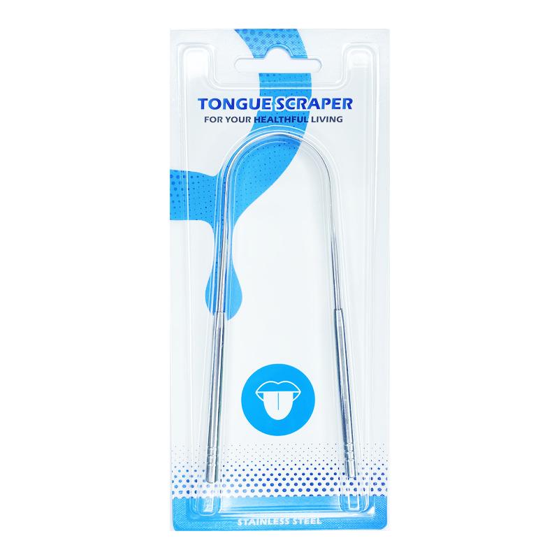 

Durable And Safe 1 Pc U-Shaped Tongue Scraper Stainless Steel Tongue Cleaner Remove Bad Breath Thicker Curved Edge Non-Slip Handheld Oral Care