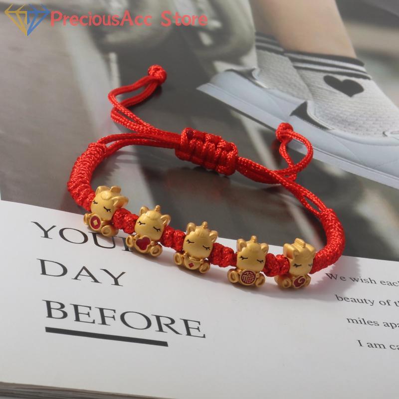 Chinese Zodiac Horse Bracelet Horse Year Lucky Red Rope Bracelet New Year Xmas Good Blessing Jewelry Gift