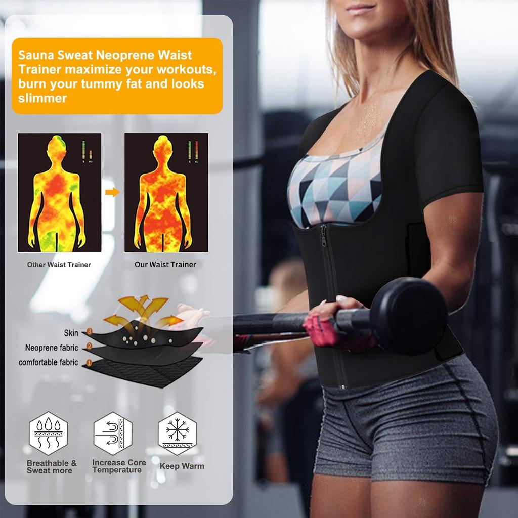 Satın alın Hot Neoprene Sauna Suits for Women Sweat Waist Trainer Vest