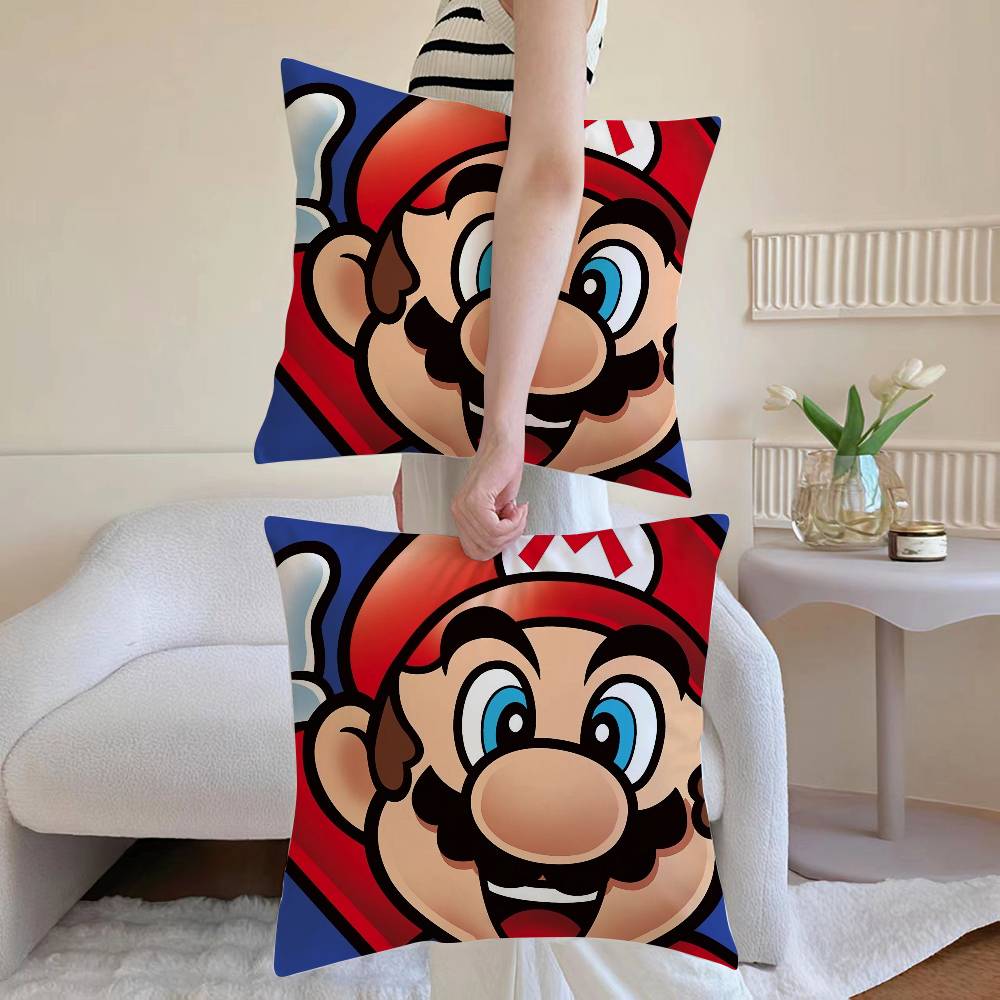 

Супер милый стиль M-Mario Игровая наволочка Наволочка против пылевых клещей Потайная молния Шелковистая Накидка на подушку для дивана 12x12Inch