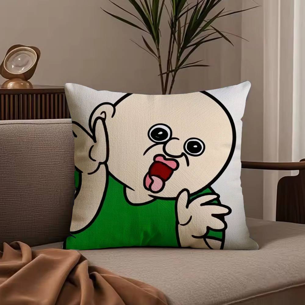 Funny Bonbons Daily Life Cartoon Pillow Case Anti-dustmite Pillowcase Invisible zipper silky short plush Sofa cushion cover