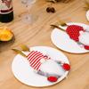 Three Faceless Elderly Christmas Tableware Storage Bag Silverware Storage Bag  Christmas Day