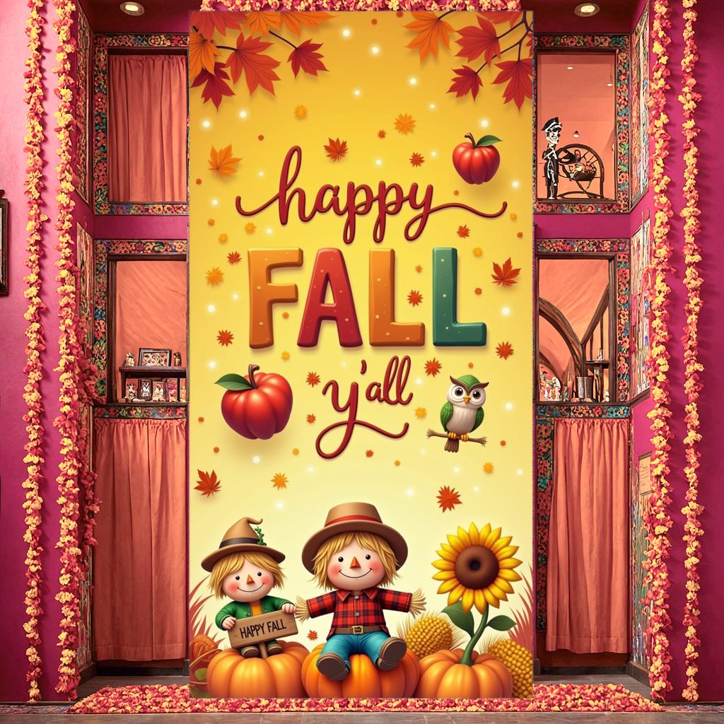 Seasonal Banner Theme Fall Decor Fall Banner Pumpkin Design Autumn Party For Home Decoration Seasonal Celebration Indoor Decor