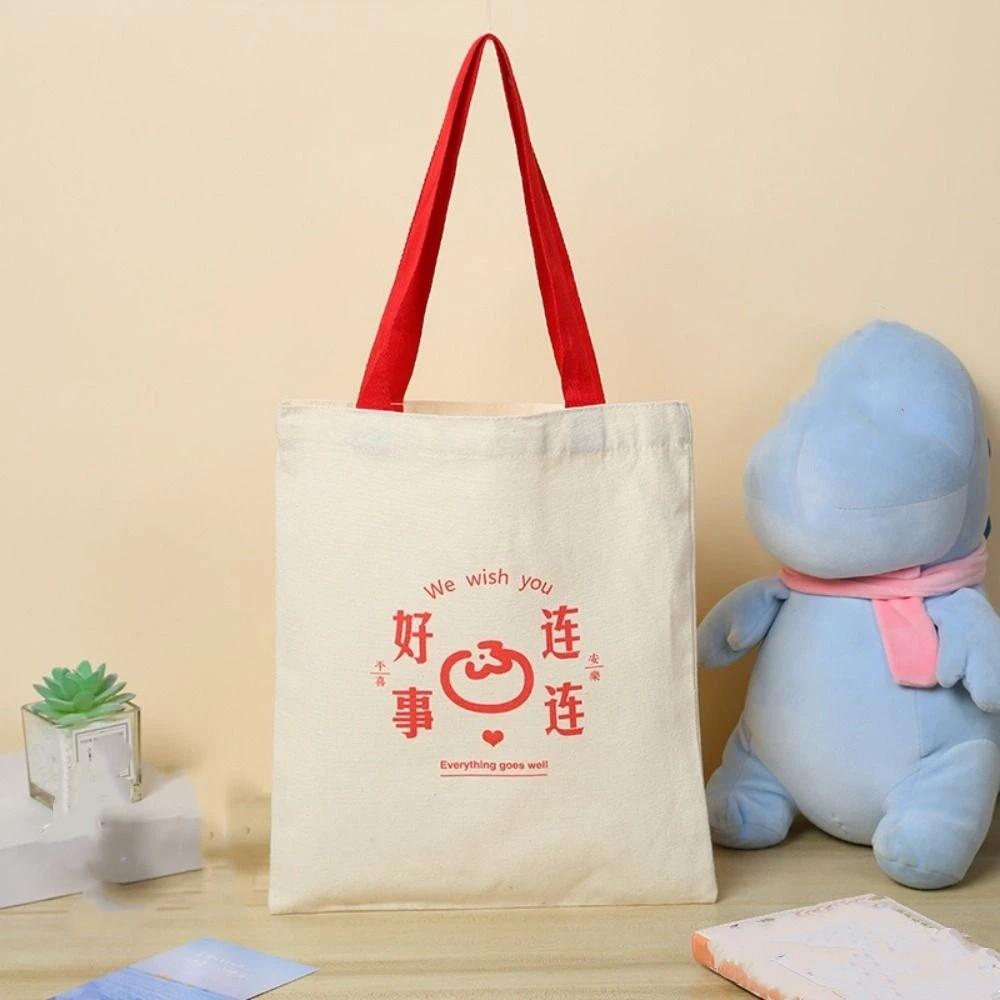 Sweet Canvas Wedding Candy Bag Spring Festival Handbag New Year Gifts Bag Bowknot Chinese Style Handbag Party