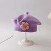 Baby Hat Spring and Autumn Baby Girl Beret Infant Wool Hat Autumn and Winter Children's Painter Hat Knitted Hat