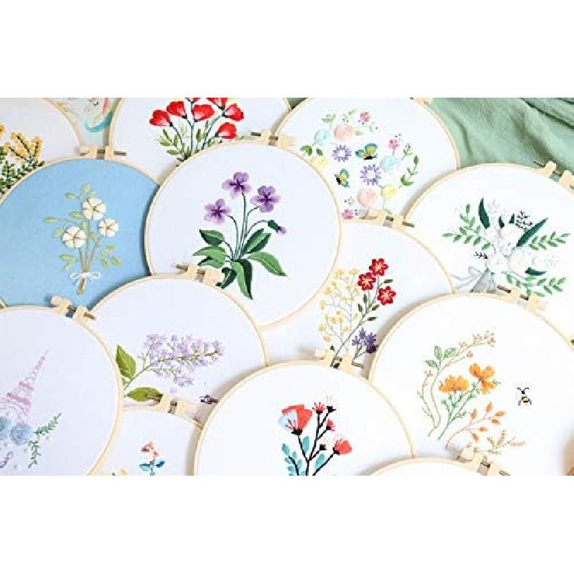 1 Set Full Range of Embroidery Starter Kit with Pattern, Stamped Embroidery Kit - DIY Beginner Starter Kit for Art Craft Handy Sewing for Beginner