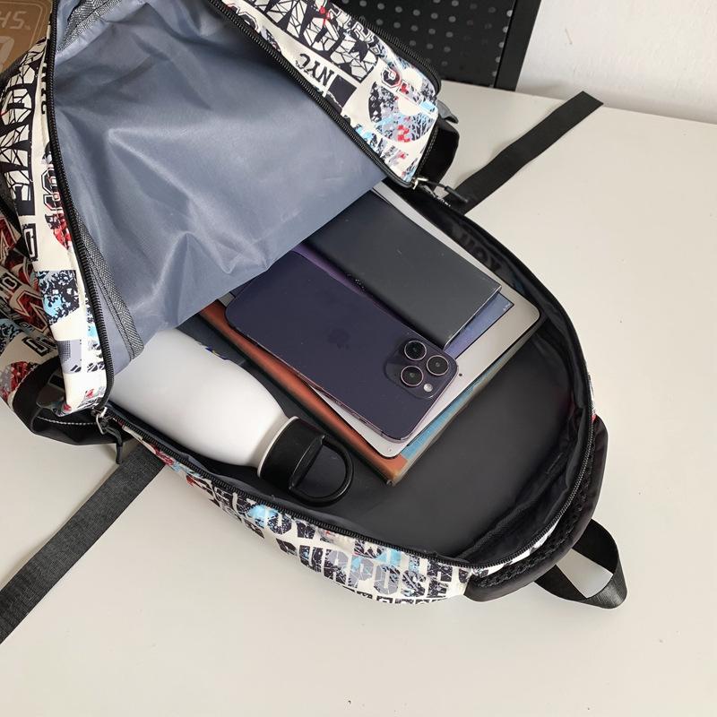 Schoolbag Backpack Women's Fashion Korean Version Harajuku ins Simple Junior High School Student School Bag Lightweight Large Capacity Student