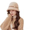 New Plush Fisherman Hat for Women's Fashionable Basin Hat Korean Style Fashionable Temperament Versatile Face Showing Small Warm Bucket Hat