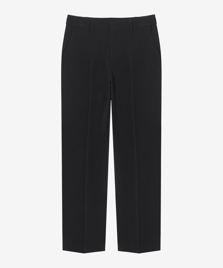 BASIC HOUSE Linen-Like Tapered Fit Slacks Black Lzpt3104