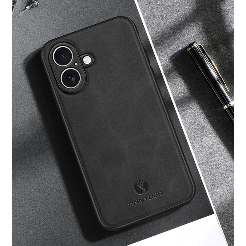 

Anti-dust Thin Leather Skin Case for Iphone 17 Pro Max 16 Plus Iphone16 Iphone17 16 Pro Protective Funda Cover iPhone 16 чёрный