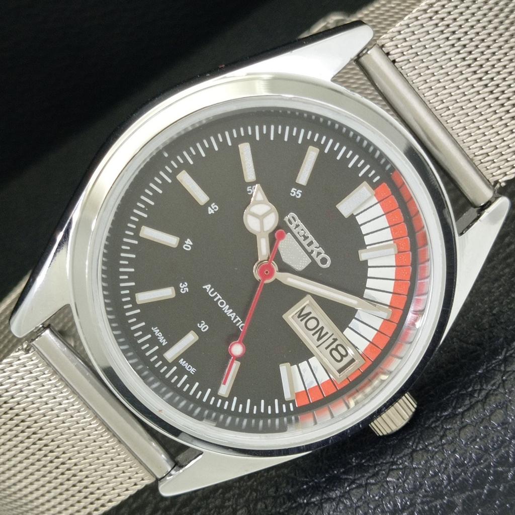 REFURBISHED SEIKO 5 AUTOMATIC 6309A VINTAGE JAPAN MENS BLACK WATCH A440847-4 Sk-a440847