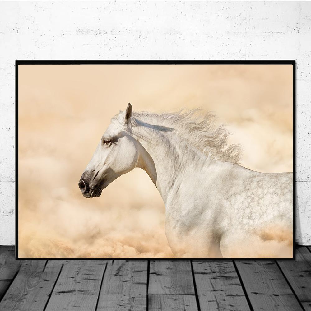 Horse Wall Art Posters Horse Running Canvas Art Print Painting Beautiful Horses Pictures for Modern Home Living Room Decoration