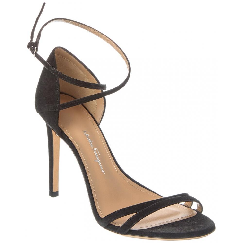 

Salvatore Ferragamo Slingback Leather Sandal Black US 10/Wide