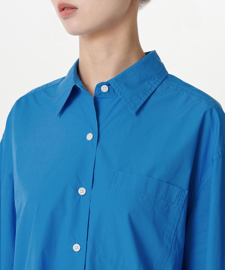 MUSINSA STANDARD WOMAN Women'S Oversized Washed Poplin Shirt [Blue]
