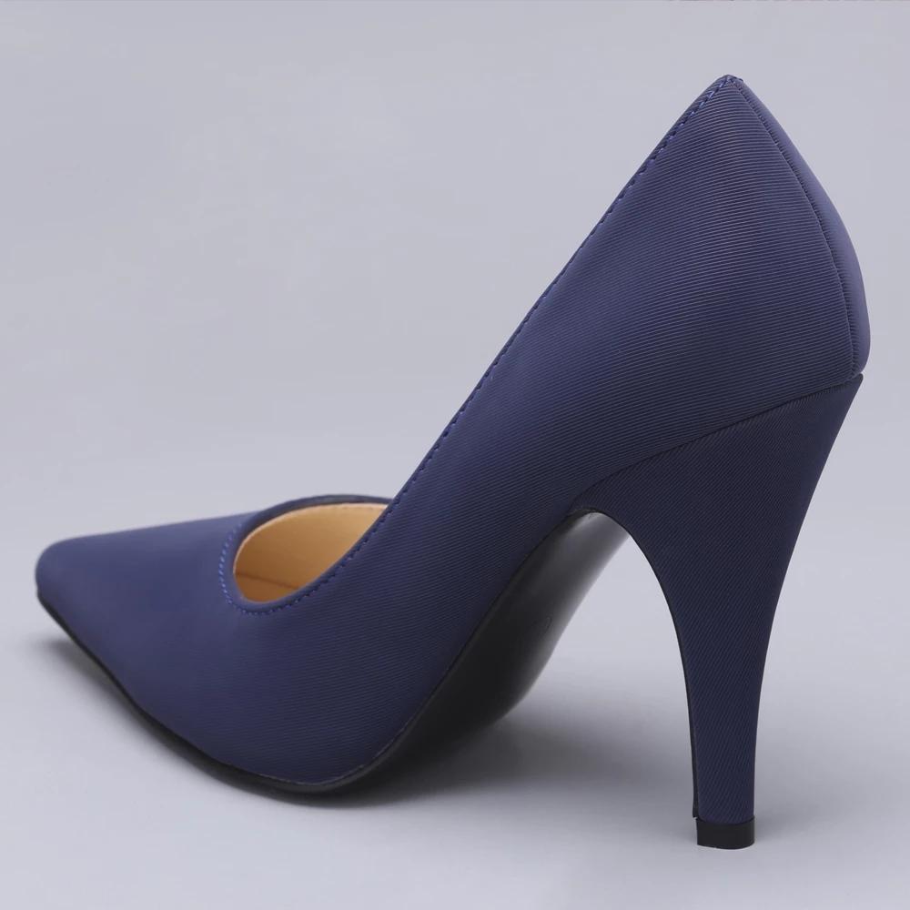 JiaLuoWei 3.9 Inch High Heel Pumps Lady Sexy Stilettos Pointed Toe Slip On Pumps Office Elgeant Casual Shoes Size 36-46