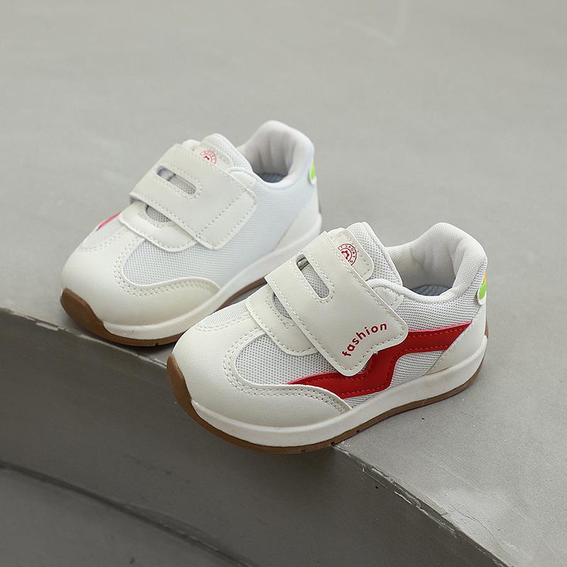 Breathable Kids Sneakers Spring Autumn Non Slip Velcro Running Shoes For Boys And Girls