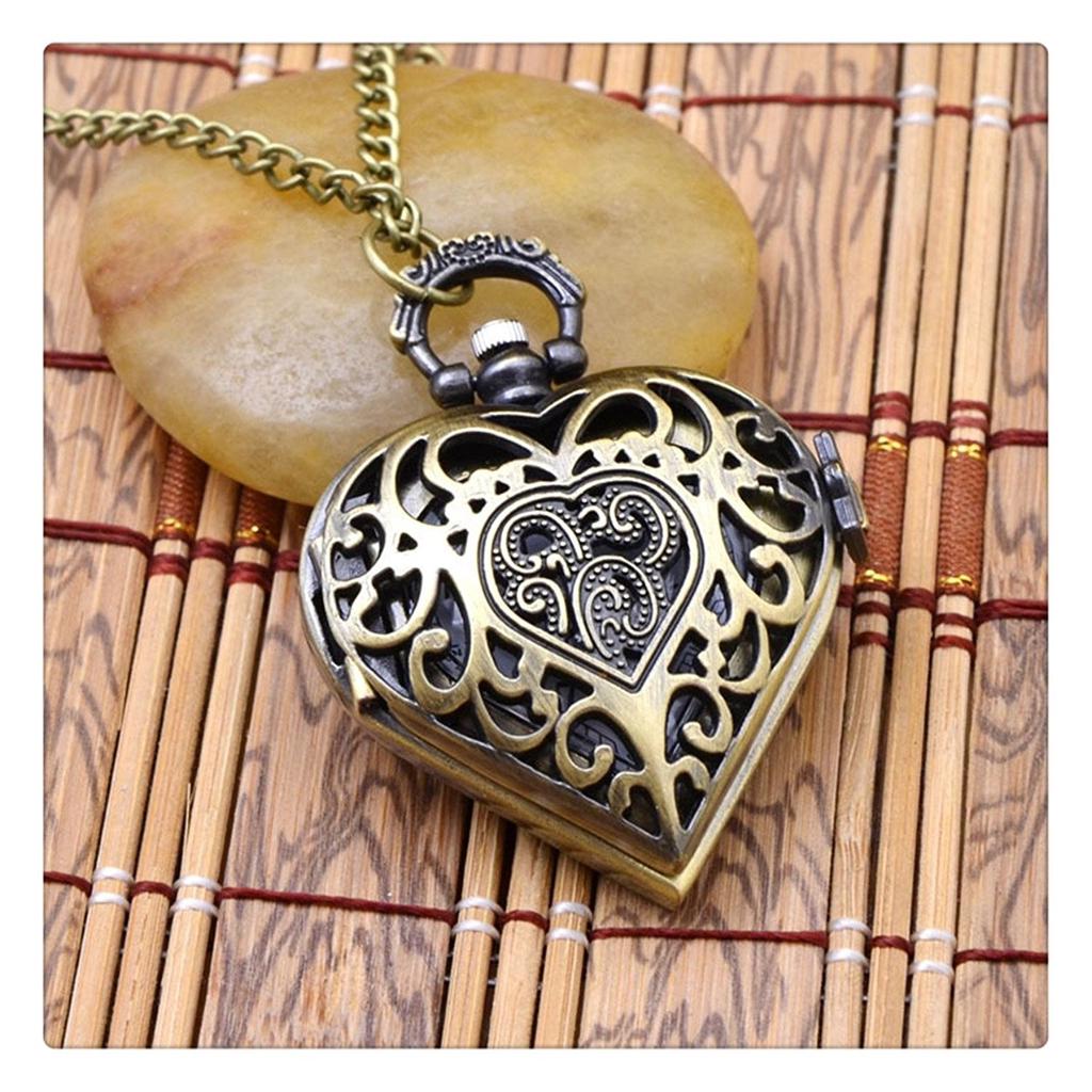 Buy Heart Pocket Watch Necklace, Clock Necklace,, Heart Watch Necklace