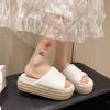 Retro thick-soled cool slippers women's summer fashion wear open-toed bow temperament non-slip girls with sandals