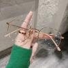 No Makeup, High-End Polygonal Metal Frame Glasses, Anti-Blue Light, Light-Sensitive Discoloration, Can Be Equipped With Myopia Flat Glasses