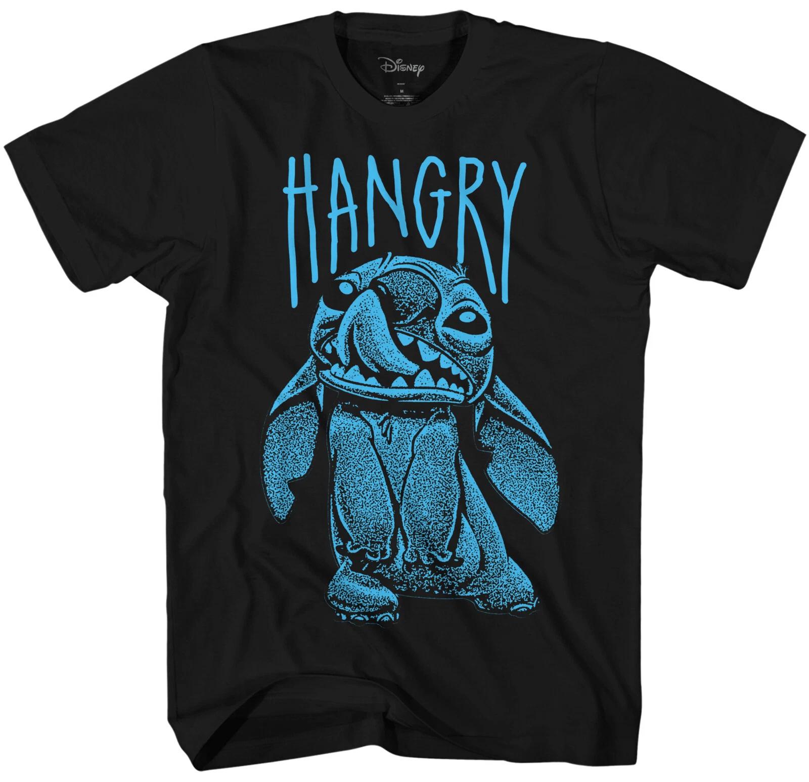 Disney Stitch Hangry Men s Black T-Shirt New XL