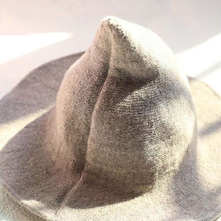 Women Witch Hat Wizard Hat Halloween Witch Pointed Hat Knitted Wool Cap Adult