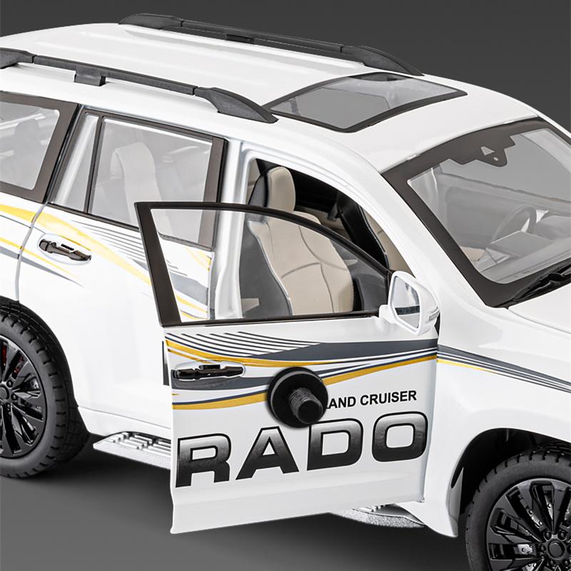 1/18 Toyota Prado Land Cruiser SUV Legierung Automodell Druckguss Metall Spielzeug Geländewagen Automodell Ton und Licht Kindergeschenk
