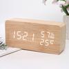 Creative Multifunctional Wooden Alarm Clock Simple Wooden Clock Student Gift Electronic Clock Temperature and Humidity Display