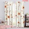 2pcs,2D Plane Printing Curtains Sunflower Harmony Polyester Easy Install (without Rod) All Seasons Ldeal for Living Room and