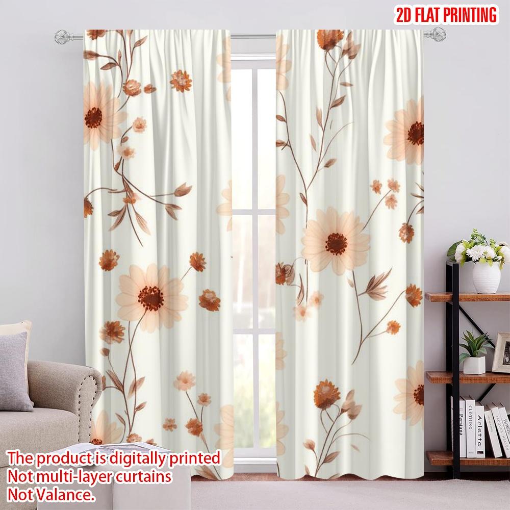 

2 шт., 2D принт на плоскости Шторы Подсолнух Гармония Полиэстер Легкая установка (без удилища) Все сезоны Идеально для гостиной и 52.50 × 116.00 cm 2 pcs