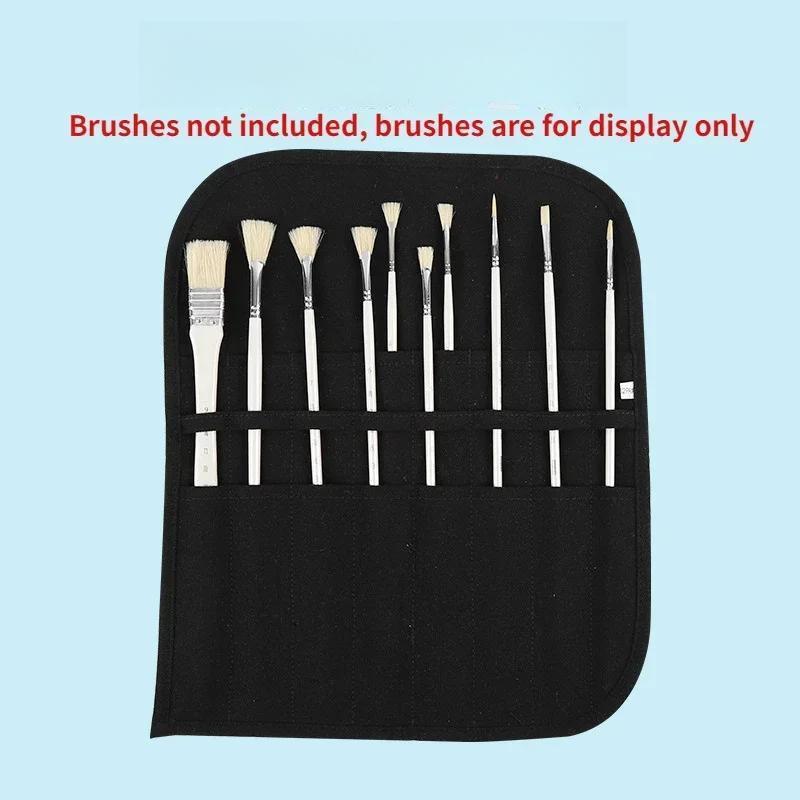 

Brush Bag Watercolor Draw Pouch for Artist Oil Paint Pen Holder Pen Cases Brush Curtain 30*5cm чёрный