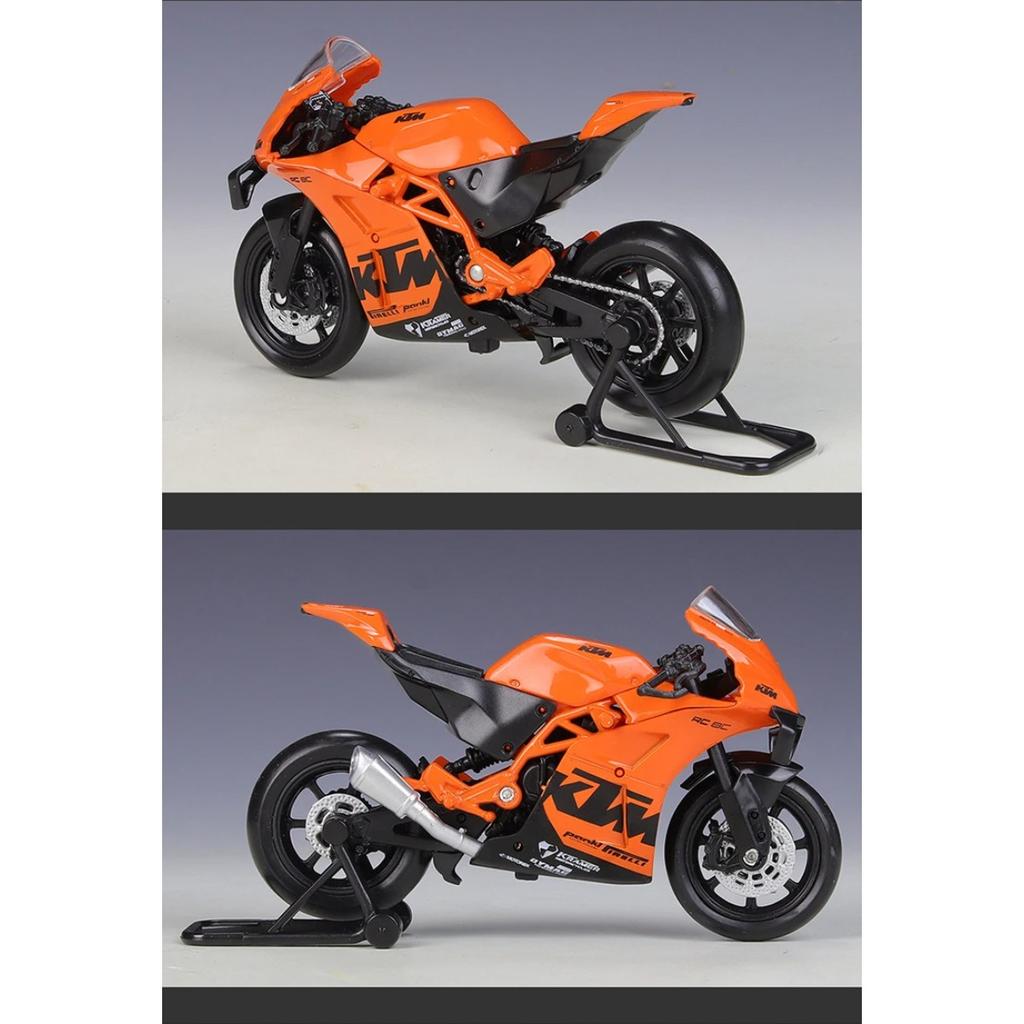 Welly 1/18 KTM RC 8C Alloy Street Sports Motorcycle Model Diecasts Metal Road Racing Motorcycle Model Simulation Childrens Gifts