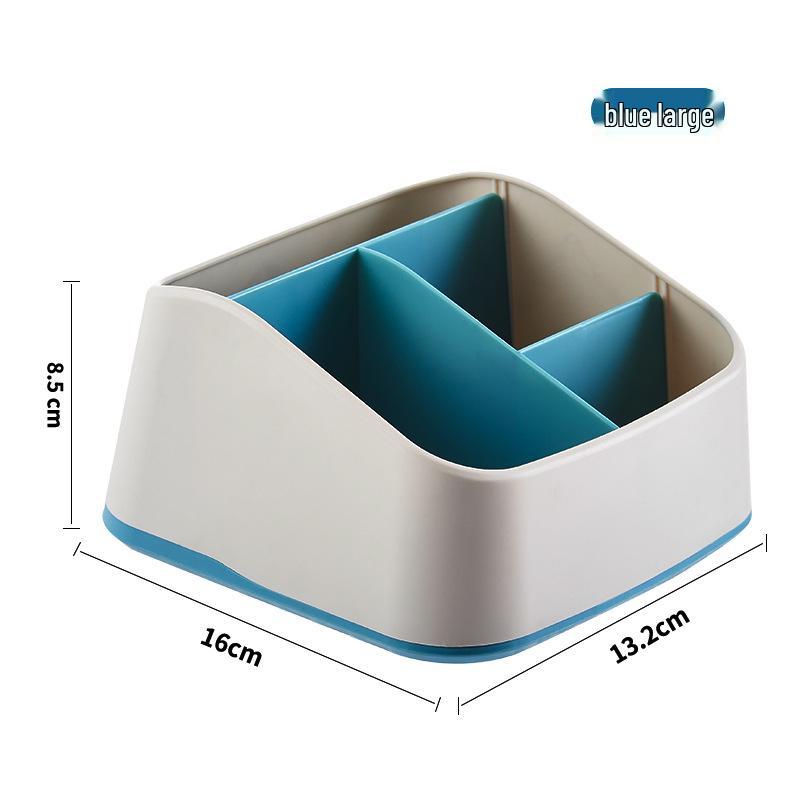 Desktop Stationery Organizer with Compartments for Markers, Paper Clips, Staples, Erasers, and Charging Cables