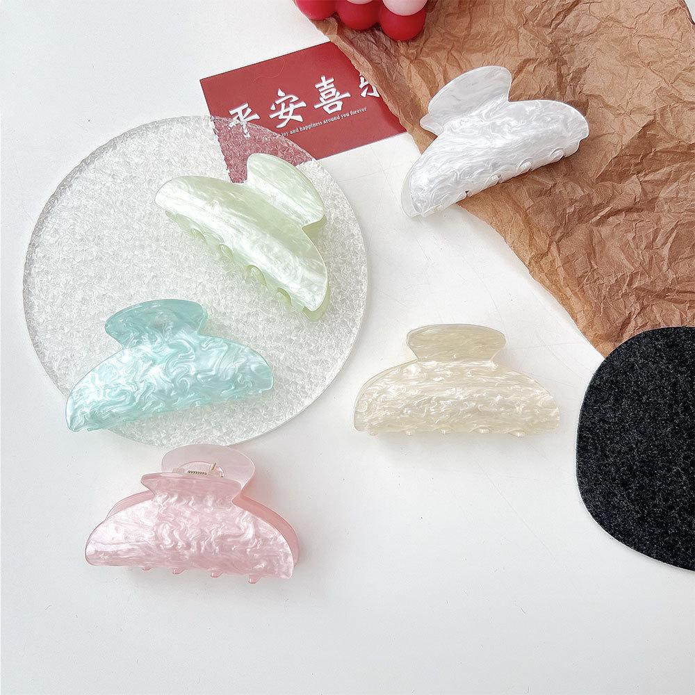 Luxury Acrylic Marble Wave Hair Claw Clip - Elegant Updo Accessory