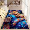 Colorful peaceful cat surrounded flowers carpet Yoga living room room decor children's crawling mat doormat area rug