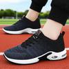Sneakers New Large Size Men's Shoes Air Cushion Cushioning Running Shoes Flying Woven Breathable Shoes Men's Soft Sole Comfortable Mesh Shoes