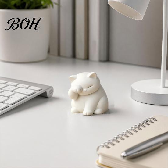 Face-covering Cat Design Ornament, 3D Printed Decompression Decoration, Matte Texture Mood-lifting Figure Face Covering for Desktop Decor