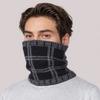 Winter Men Windproof Thickened Neck Gaiter Imitation Cashmere Warm Plaid Neckerchief Fashion Simple Knit Neck Cover Ring Scarf