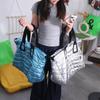 Foldable Women's Tote Bag Fitness Sports Travel Handbag Portable Quilted Gym Bag  Female