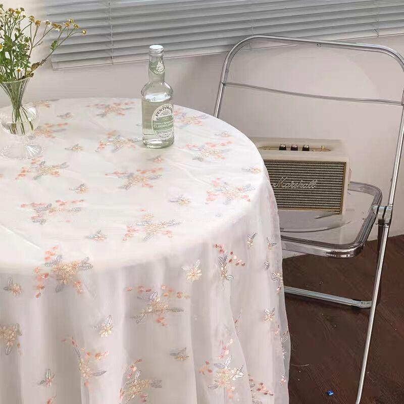 

Вышитая скатерть Цветочная Милая Пасторальная Нежный Дизайн Элегантный Декор Нежный Анти-грязный Популярный Ins Cover Винтажный Дом 100 135cm