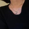 European Classic Moon Pendant Necklace - Titanium Steel Clavicle Chain for Women