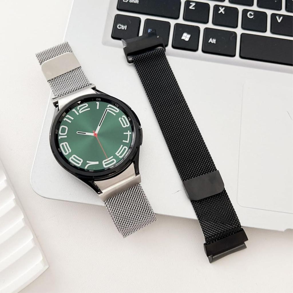 Magnetic Metal Band for Samsung Galaxy Watch 7 6 5 4 FE 40mm 44mm/Galaxy 6 Classic 43mm 47mm/4 Classic 42mm 46mm/5 Pro 45mm,One Click Attachment,No